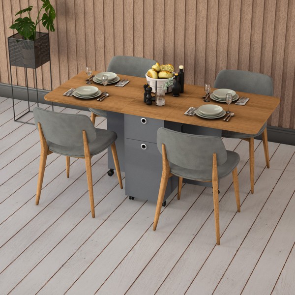 Katlanır Masa & Kiler Dolabı Seti KM-03 + MK-05 Katlanır Masa & Kiler Dolabı Seti KM-03 + MK-05