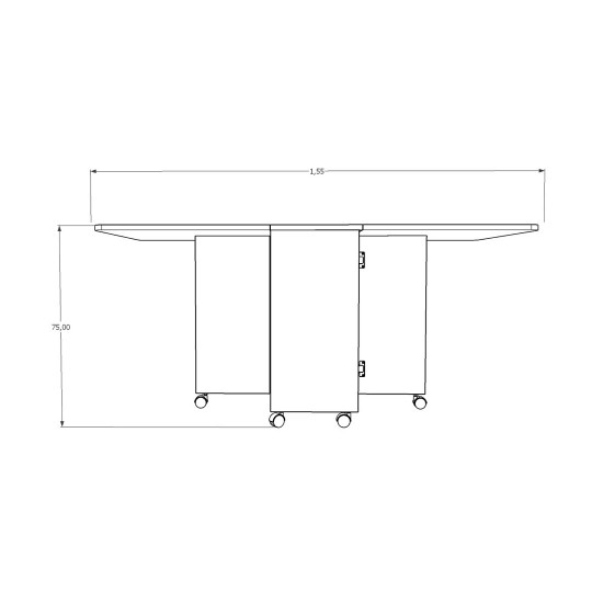 Katlanır Masa Beyaz KM-12 (155 cm)