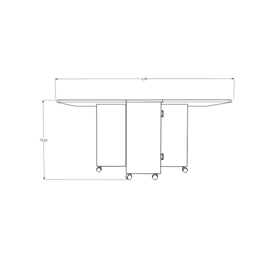 Katlanır Masa Beyaz  KM-16 (155 cm)