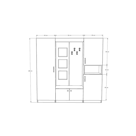 Vestiyer & Portmanto Asra V-01 (210 cm)