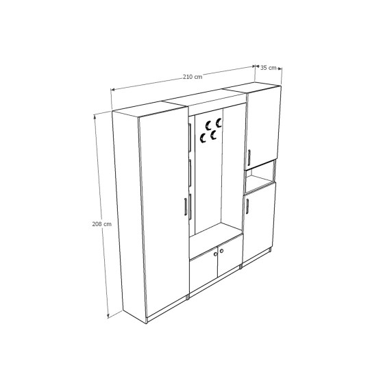 Vestiyer & Portmanto Asra V-02 (210 cm)