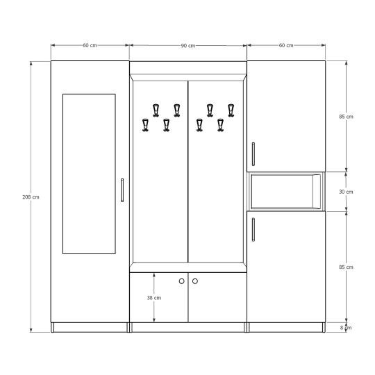 Vestiyer & Portmanto Asra V-04 (210 cm )