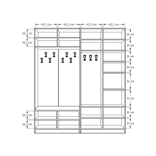 Vestiyer & Portmanto Asra V-05 (180 cm)