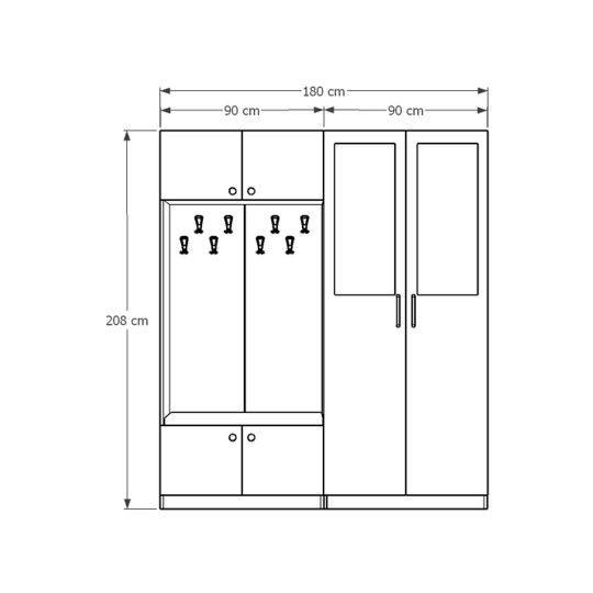 Vestiyer & Portmanto Asra V-05 (180 cm)