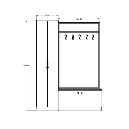 Vestiyer & Portmanto Asra V-07 (150 cm)