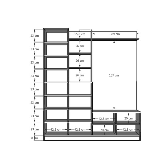 Vestiyer & Portmanto Asra V-09 (180 cm)