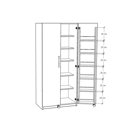 Mutfak Kiler Dolabı Beyaz & Royal Mermer MK-04 (80 cm)