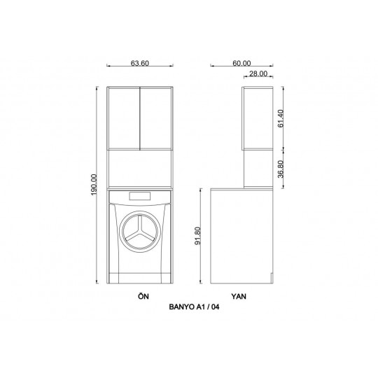Banyo Dolabı Artemis Beyaz Banyo Dolabı Artemis Beyaz