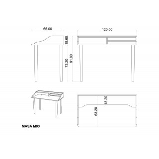 Masa Beyaz M-09 (120 cm)