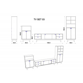 TV Grubu Navaro & Koyu Gri TS-111 (50 cm)