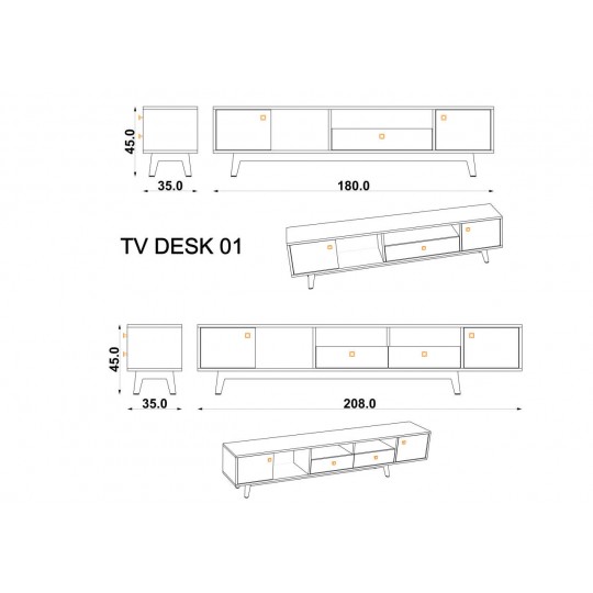 TV Ünitesi Antares & Koyu Gri TV Ünitesi Antares & Koyu Gri