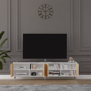 TV Ünitesi Beyaz  & Safir Meşe T-02 (160 cm)