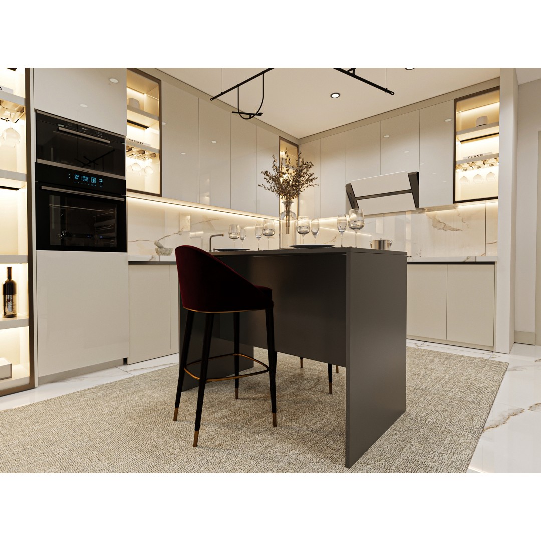%100 MDFLAM 120cm Mutfak Adası Yemek ve Bar Masası MA-03