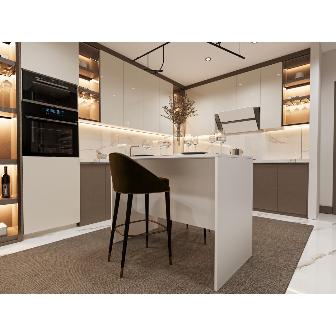 %100 MDFLAM 120cm Mutfak Adası Yemek ve Bar Masası MA-03