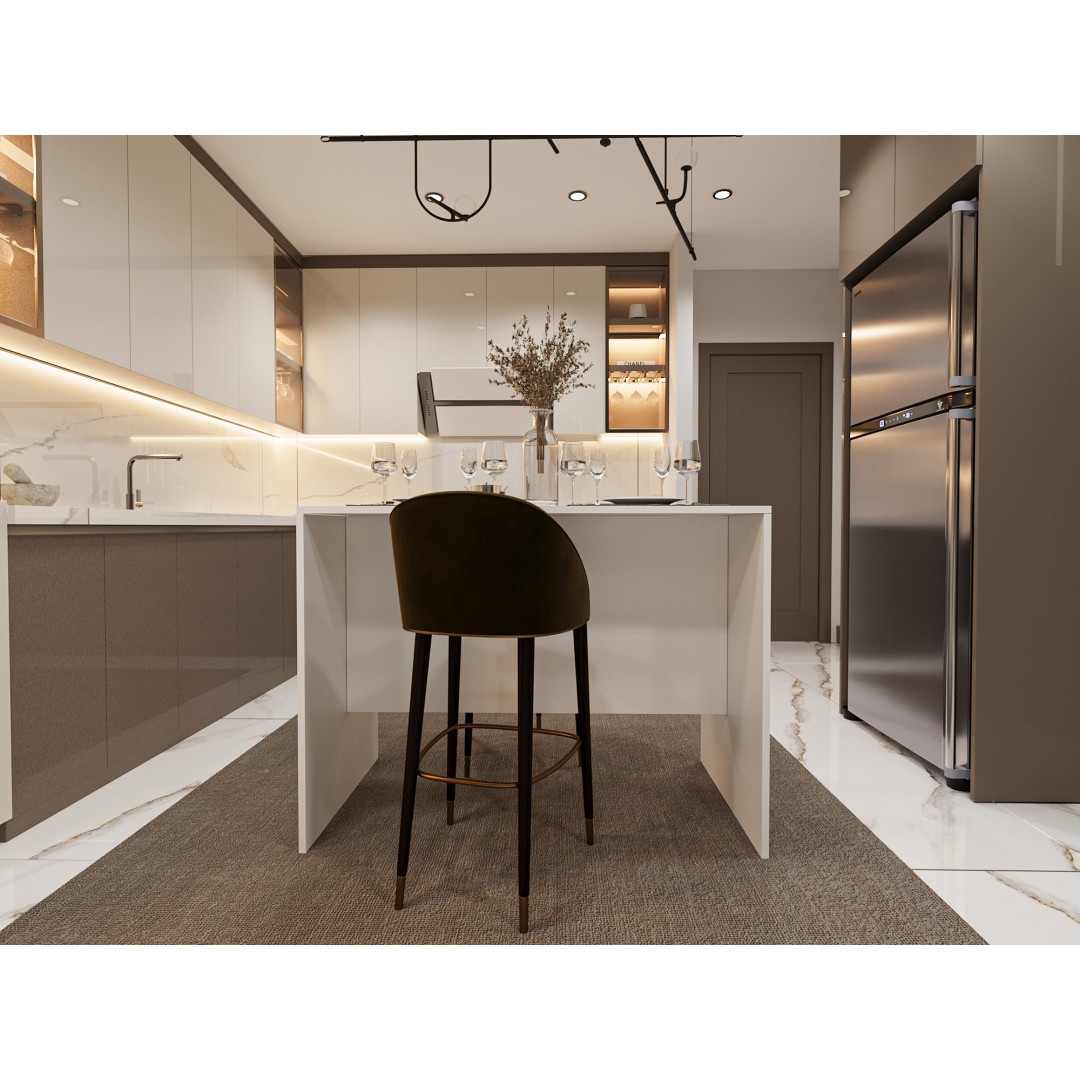 %100 MDFLAM 120cm Mutfak Adası Yemek ve Bar Masası MA-03