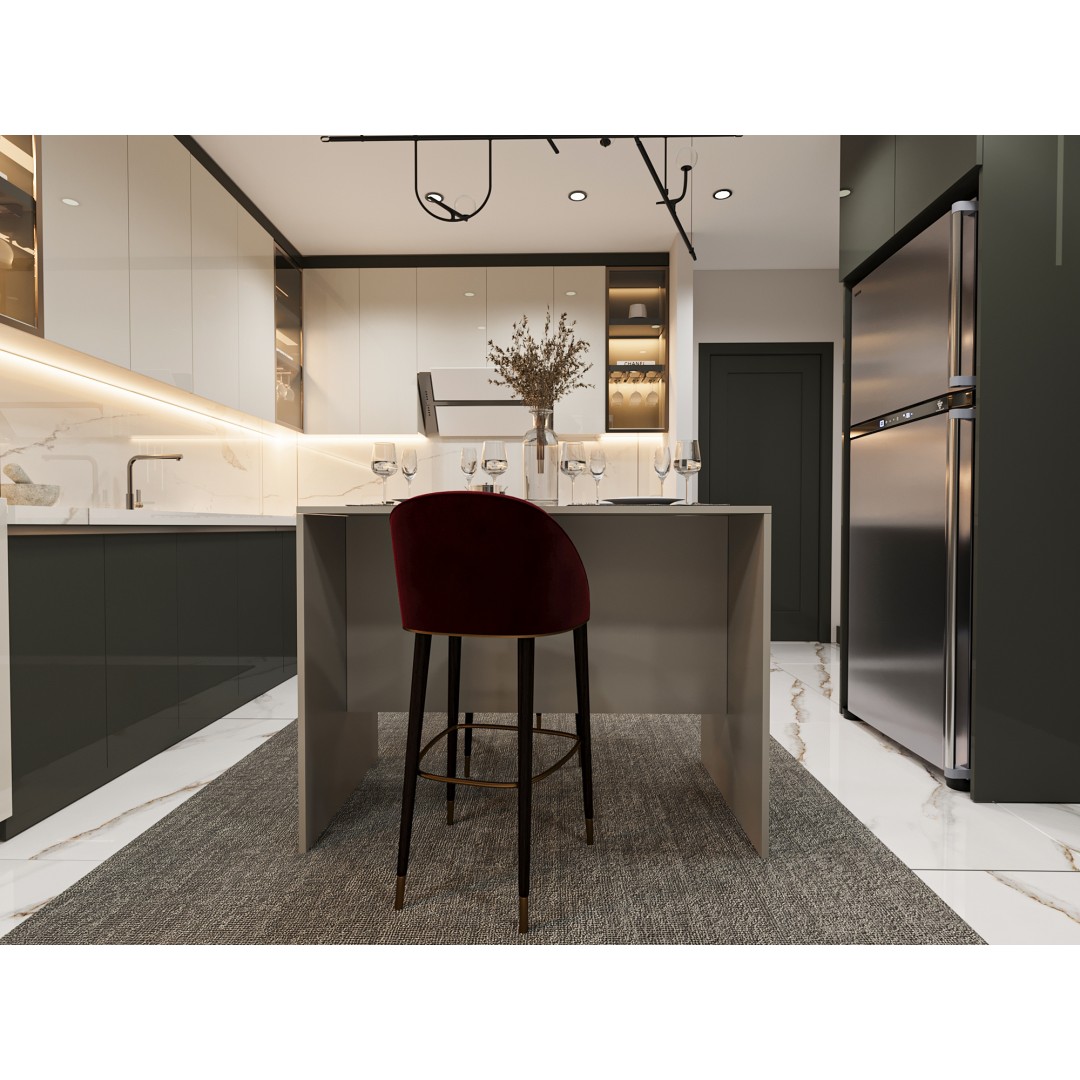 %100 MDFLAM 120cm Mutfak Adası Yemek ve Bar Masası MA-03