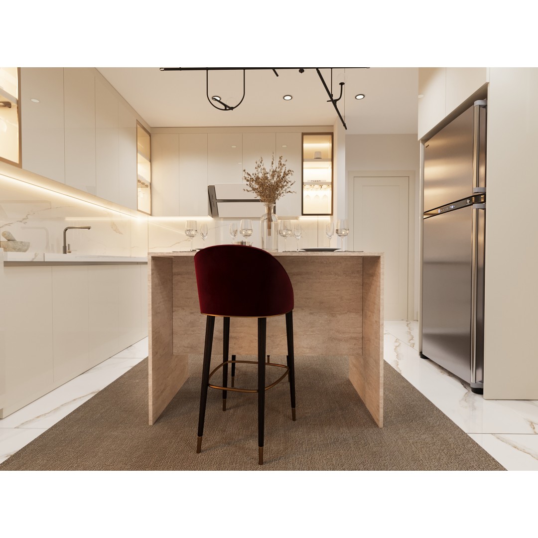 %100 MDFLAM 120cm Mutfak Adası Yemek ve Bar Masası MA-03