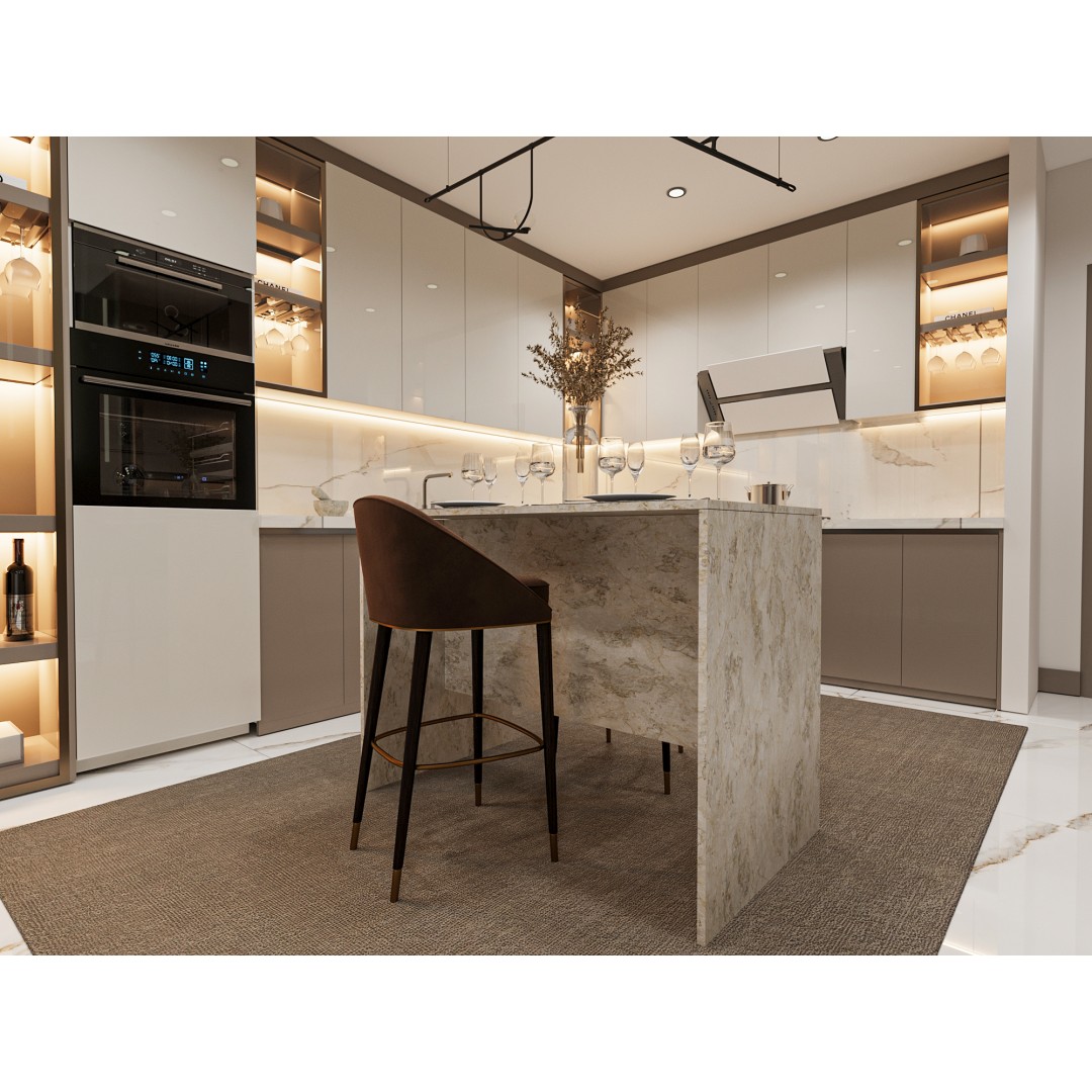 %100 MDFLAM 120cm Mutfak Adası Yemek ve Bar Masası MA-03