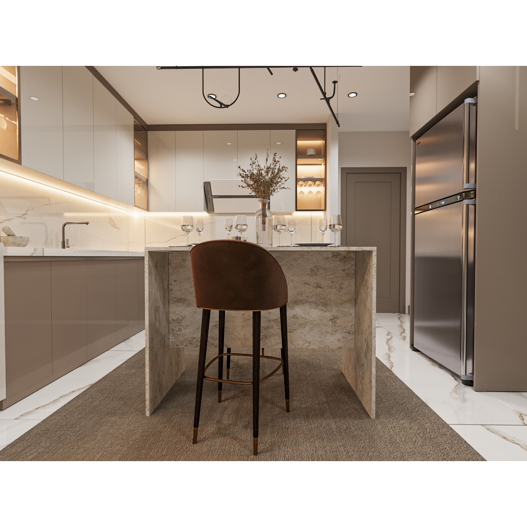 %100 MDFLAM 120cm Mutfak Adası Yemek ve Bar Masası MA-03