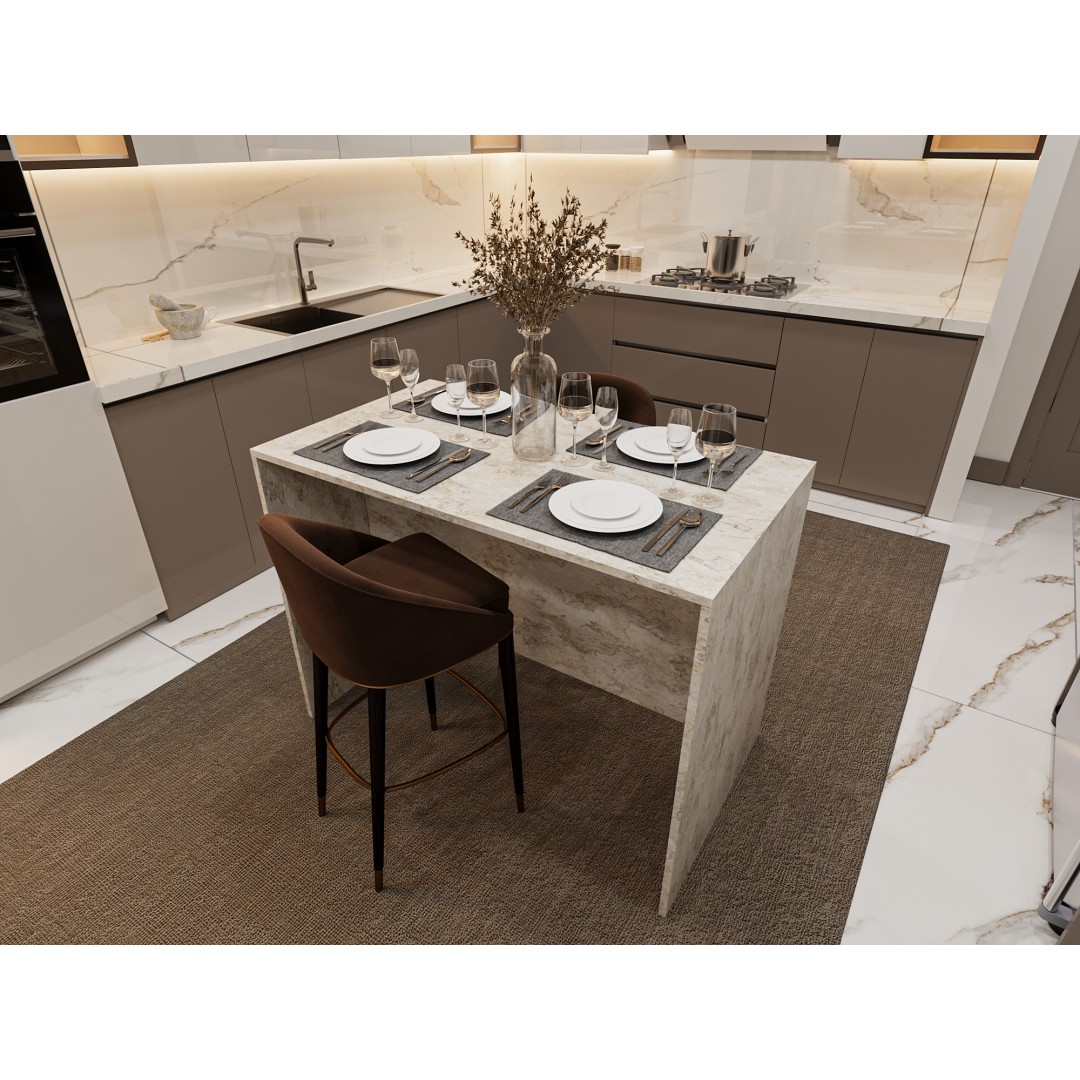 %100 MDFLAM 120cm Mutfak Adası Yemek ve Bar Masası MA-03