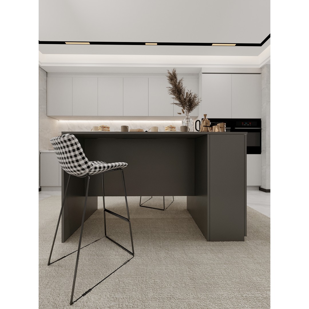 %100 MDFLAM 150cm Dolaplı Yüksek Mutfak Adası Yemek ve Bar Masası MA-04 %100 MDFLAM 150cm Dolaplı Yüksek Mutfak Adası Yemek ve Bar Masası MA-04