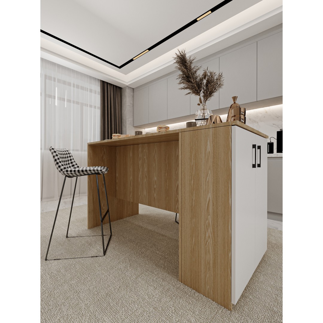 %100 MDFLAM 150cm Dolaplı Yüksek Mutfak Adası Yemek ve Bar Masası MA-04 %100 MDFLAM 150cm Dolaplı Yüksek Mutfak Adası Yemek ve Bar Masası MA-04