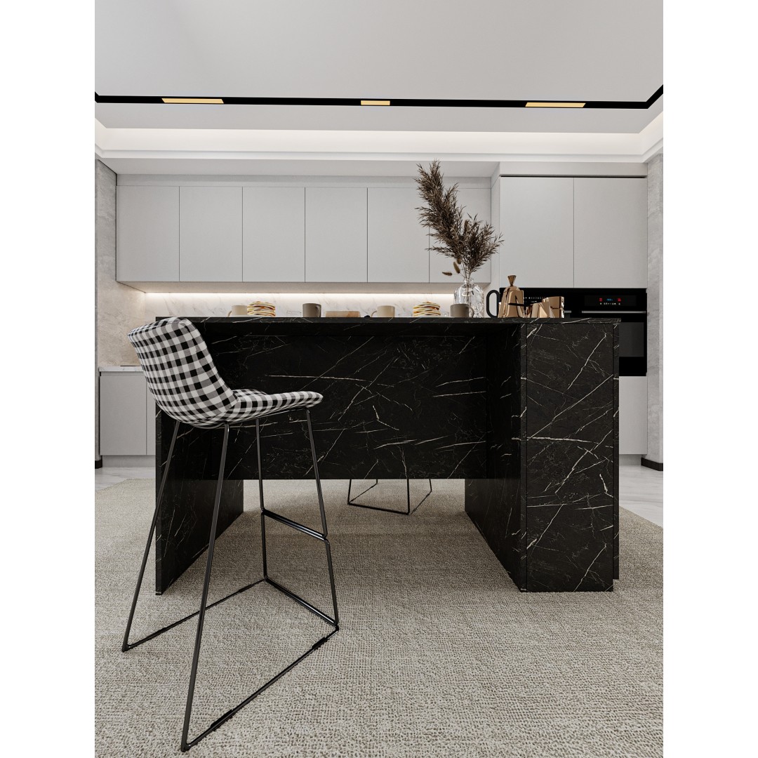 %100 MDFLAM 150cm Dolaplı Yüksek Mutfak Adası Yemek ve Bar Masası MA-04 %100 MDFLAM 150cm Dolaplı Yüksek Mutfak Adası Yemek ve Bar Masası MA-04