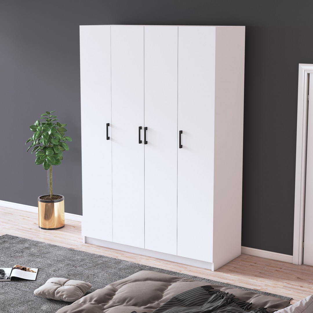 %100 MDFLAM 4 Kapaklı Gardrop 120cm G-08
