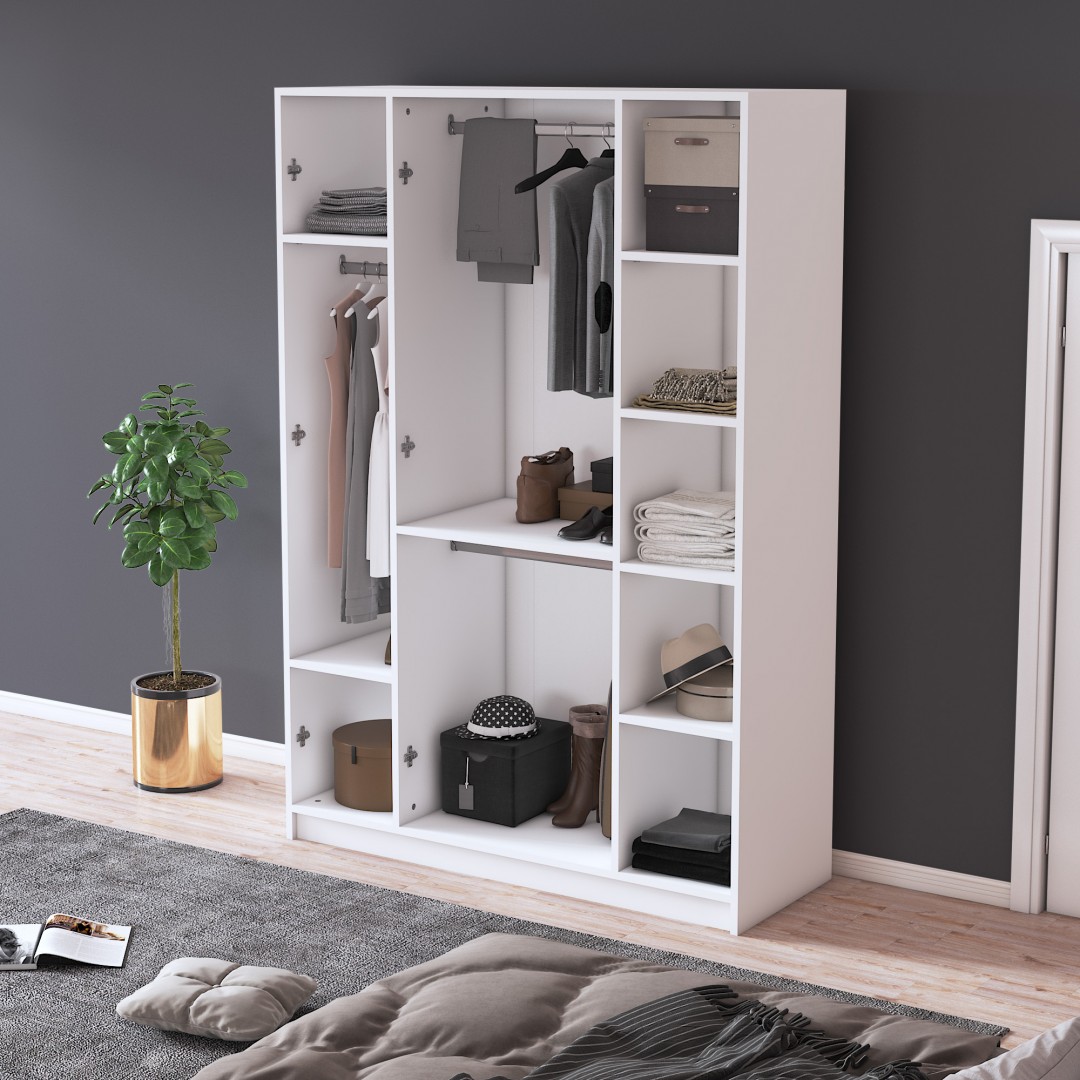 %100 MDFLAM 4 Kapaklı Gardrop 120cm G-08