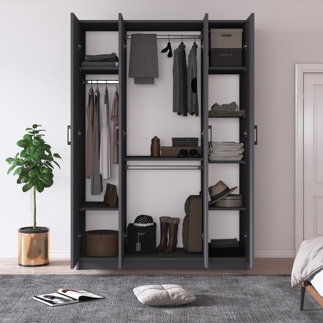 %100 MDFLAM 4 Kapaklı Gardrop 120cm G-08
