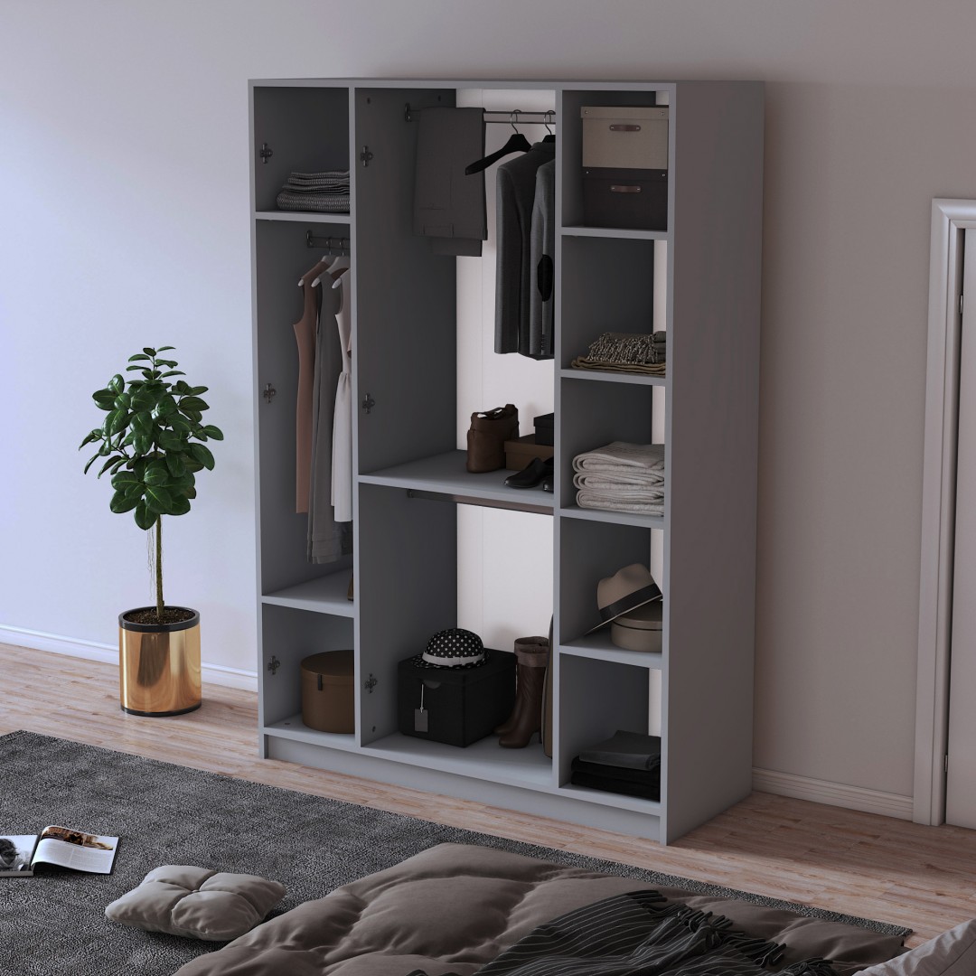 %100 MDFLAM 4 Kapaklı Gardrop 120cm G-08