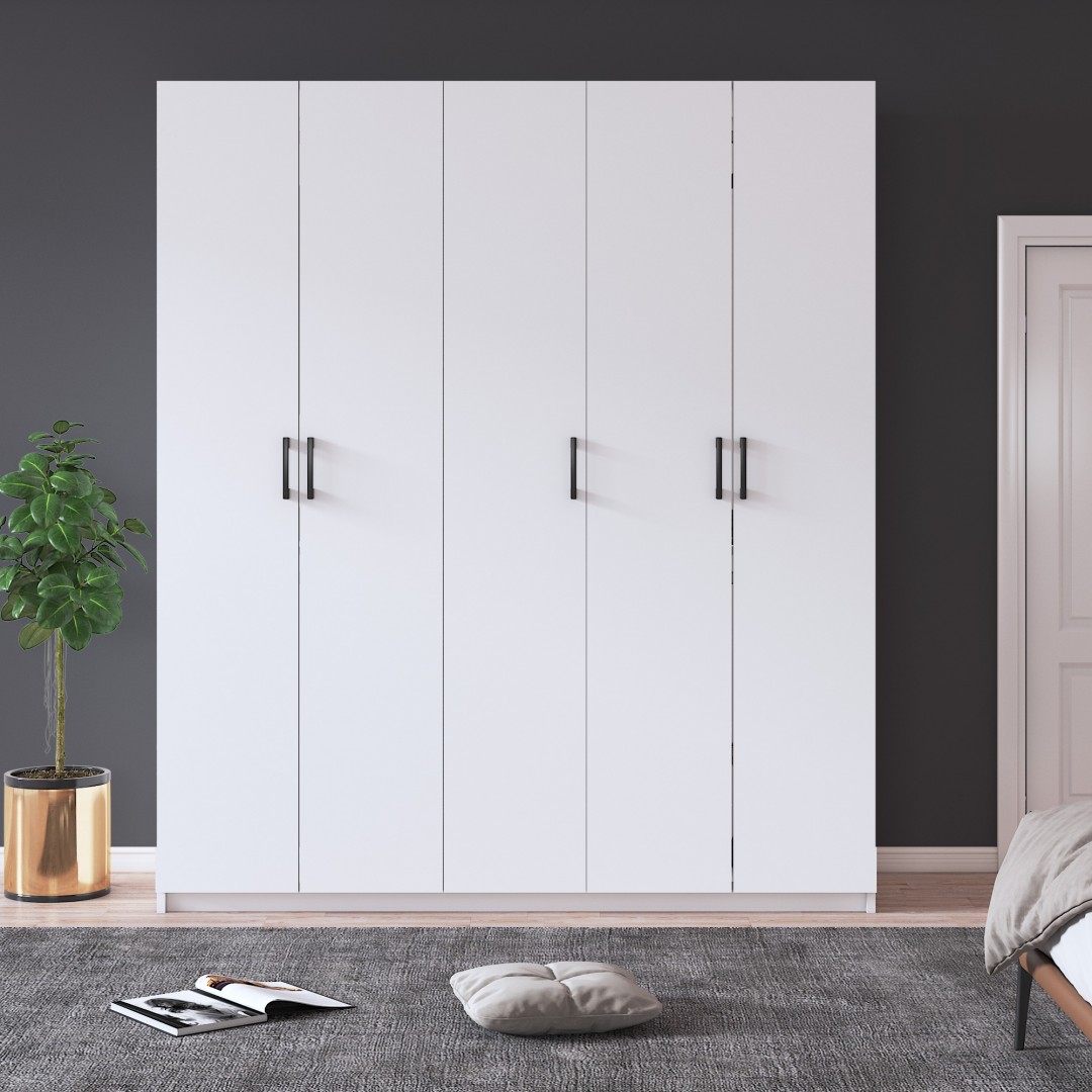 %100 MDFLAM 5 Kapaklı 150cm Gardrop G-09
