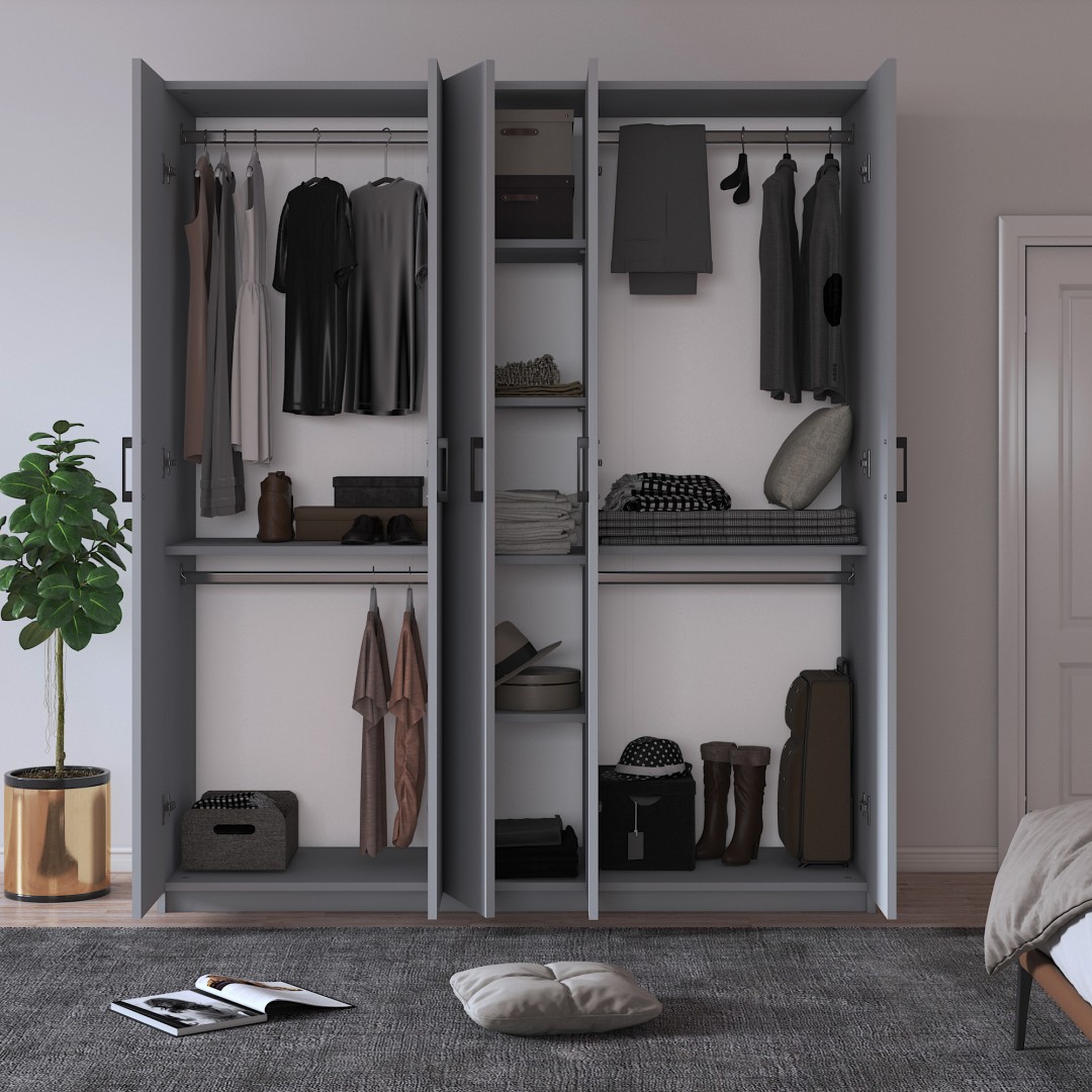 %100 MDFLAM 5 Kapaklı 150cm Gardrop G-09