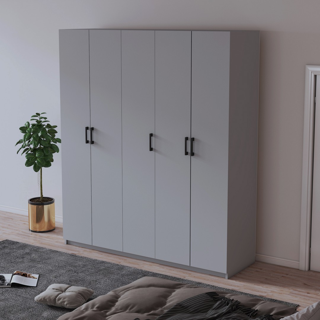 %100 MDFLAM 5 Kapaklı 150cm Gardrop G-09