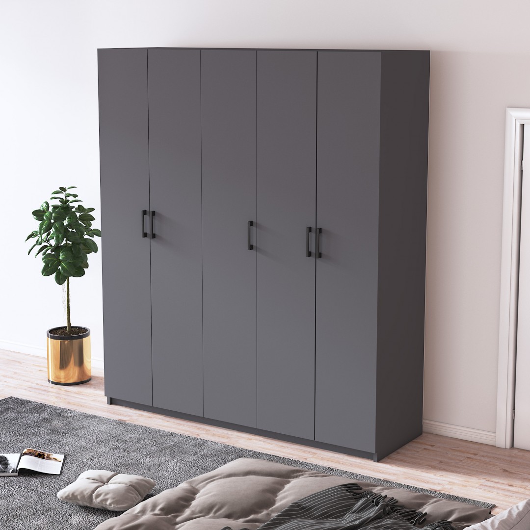 %100 MDFLAM 5 Kapaklı 150cm Gardrop G-09