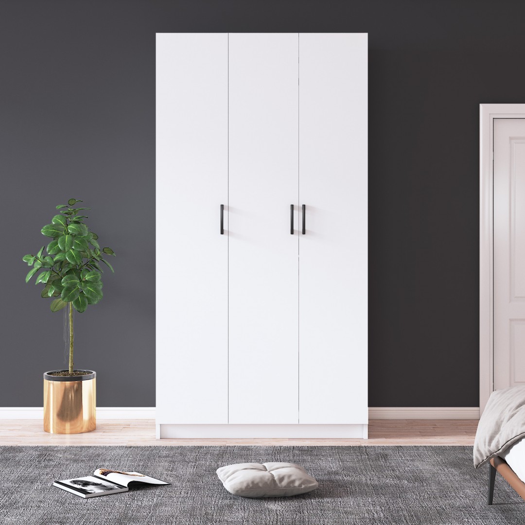 %100 MDFLAM 3 Kapaklı Gardrop 90cm G-07