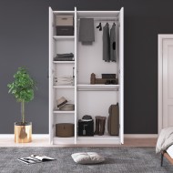 %100 MDFLAM 3 Kapaklı Gardrop 90cm G-07