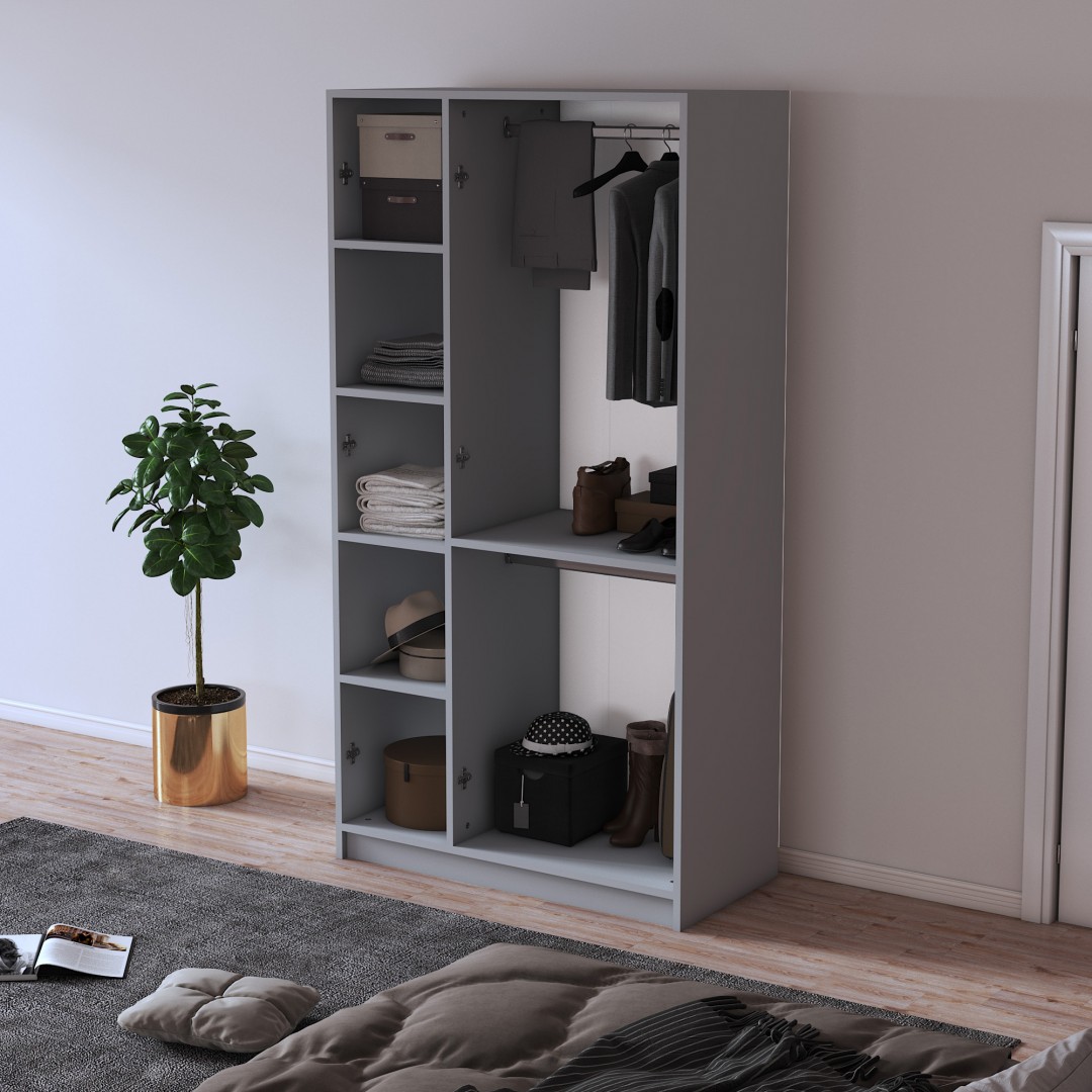 %100 MDFLAM 3 Kapaklı Gardrop 90cm G-07
