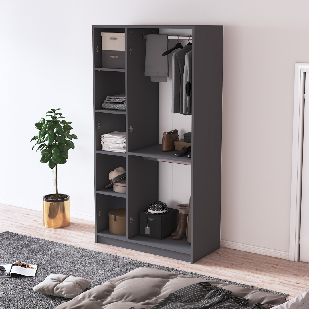 %100 MDFLAM 3 Kapaklı Gardrop 90cm G-07