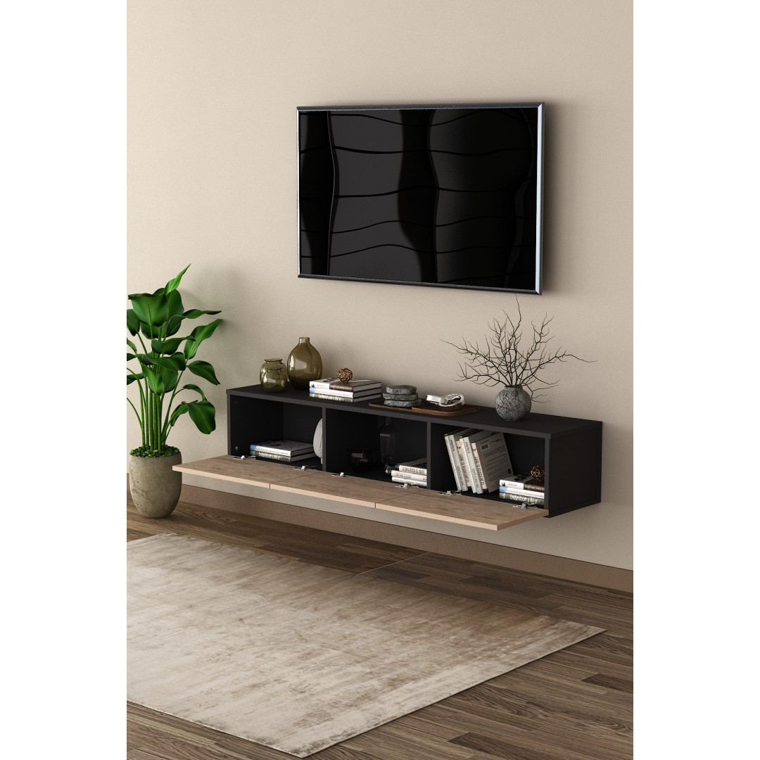 %100 MDFLAM TV Ünitesi TV Sehpası Duvara Monte T-27 %100 MDFLAM TV Ünitesi TV Sehpası Duvara Monte T-27