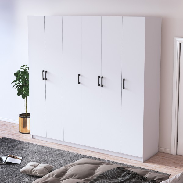 6 Kapaklı Gardırop 180×180×47 cm %100 MDFLAM Asra Trend G-06 (3 Renk Seçeneği) 6 Kapaklı Gardırop 180×180×47 cm %100 MDFLAM Asra Trend G-06 (3 Renk Seçeneği)