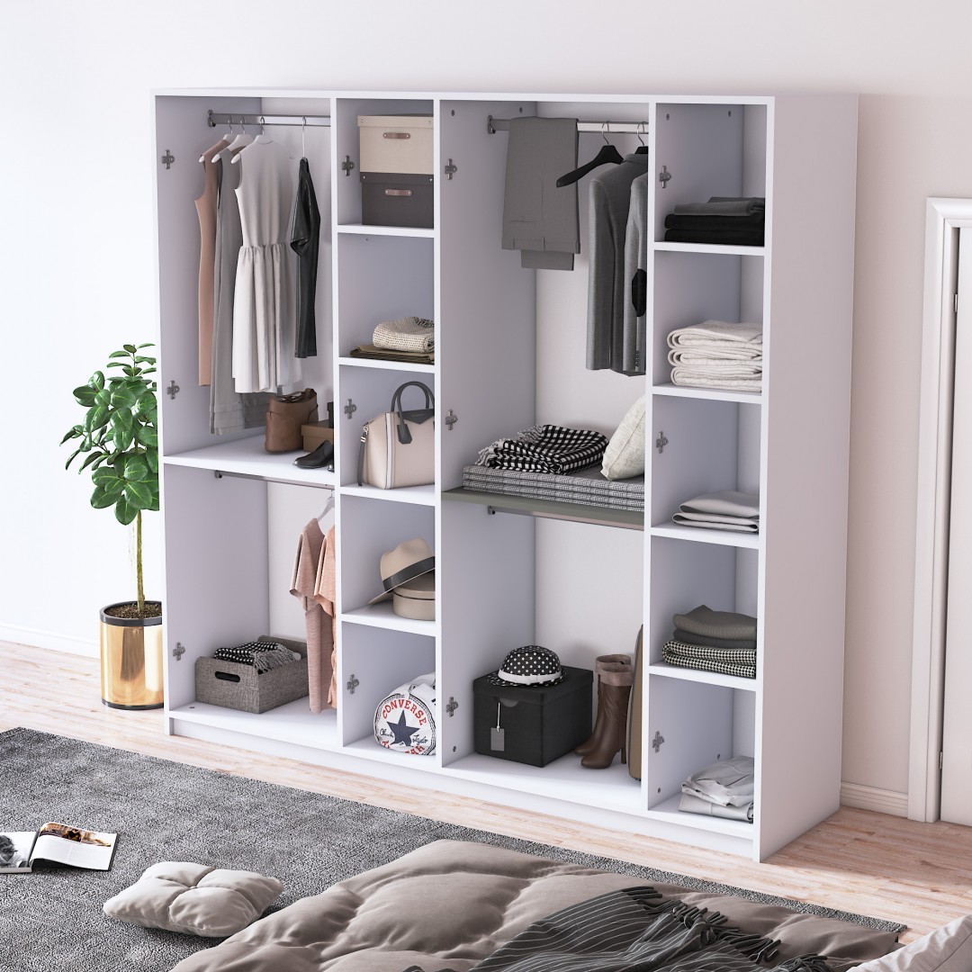 %100 MDFLAM 6 Kapaklı Gardrop 180cm G-06