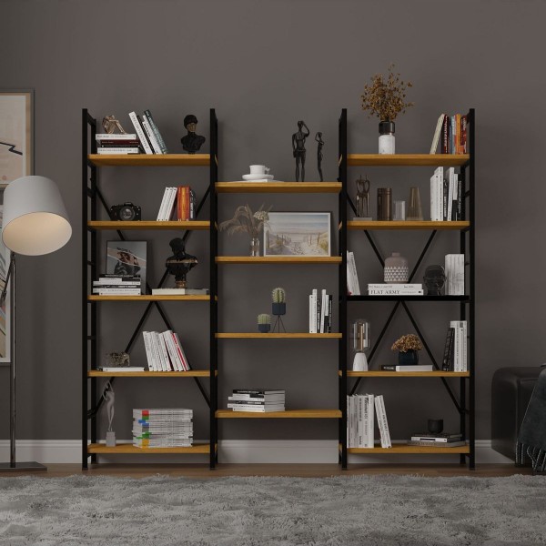 6 RAFLI METAL KİTAPLIK ÜÇ MODÜL 6 RAFLI METAL KİTAPLIK ÜÇ MODÜL