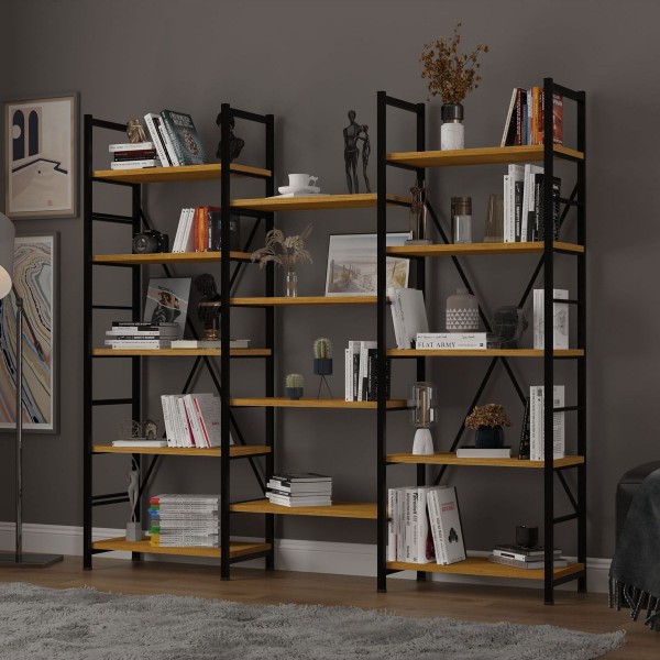 6 RAFLI METAL KİTAPLIK ÜÇ MODÜL 6 RAFLI METAL KİTAPLIK ÜÇ MODÜL