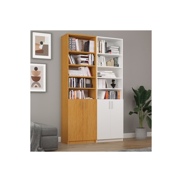 Afrika Ceviz & Beyaz Kitaplık Asra K-49 Afrika Ceviz & Beyaz Kitaplık Asra K-49