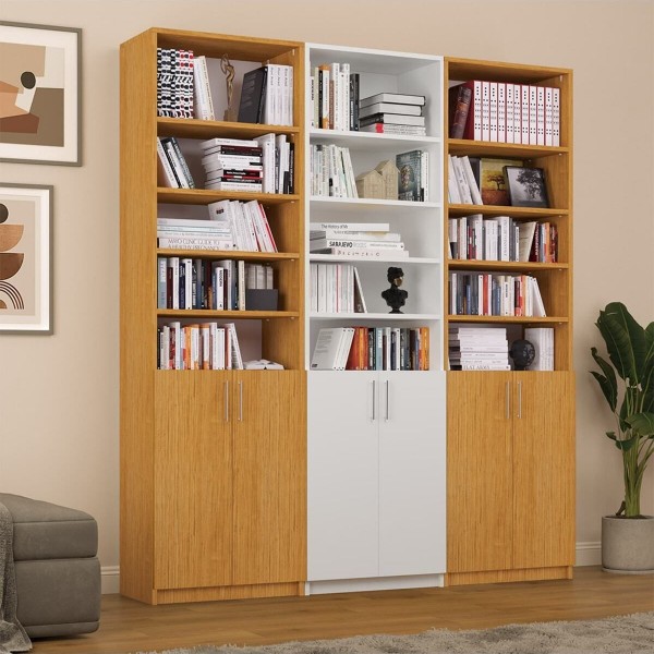 Afrika Ceviz & Beyaz Kitaplık Asra K-60 Afrika Ceviz & Beyaz Kitaplık Asra K-60