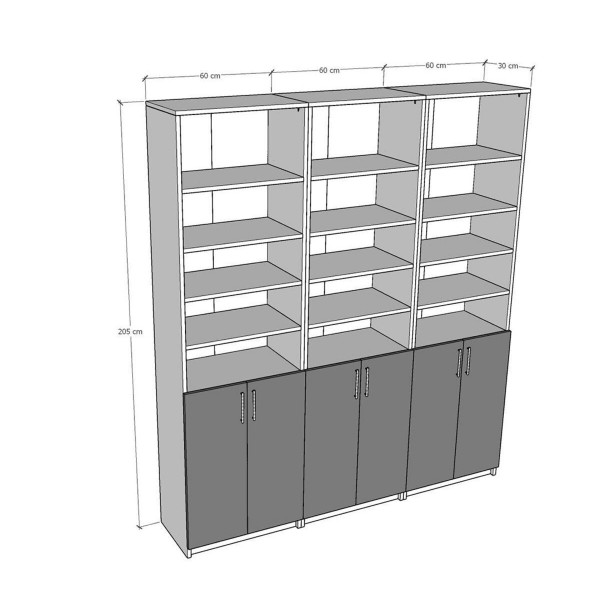 Afrika Ceviz & Beyaz Kitaplık Asra K-60 Afrika Ceviz & Beyaz Kitaplık Asra K-60