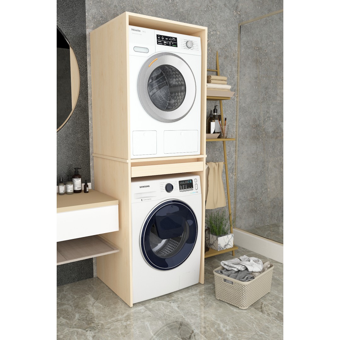 Asra Trend %100 MDF Çekmeceli Banyo Dolabı Çamaşır Makinesi+Kurutma Makinesi Dolabı BD-05 Asra Trend %100 MDF Çekmeceli Banyo Dolabı Çamaşır Makinesi+Kurutma Makinesi Dolabı BD-05