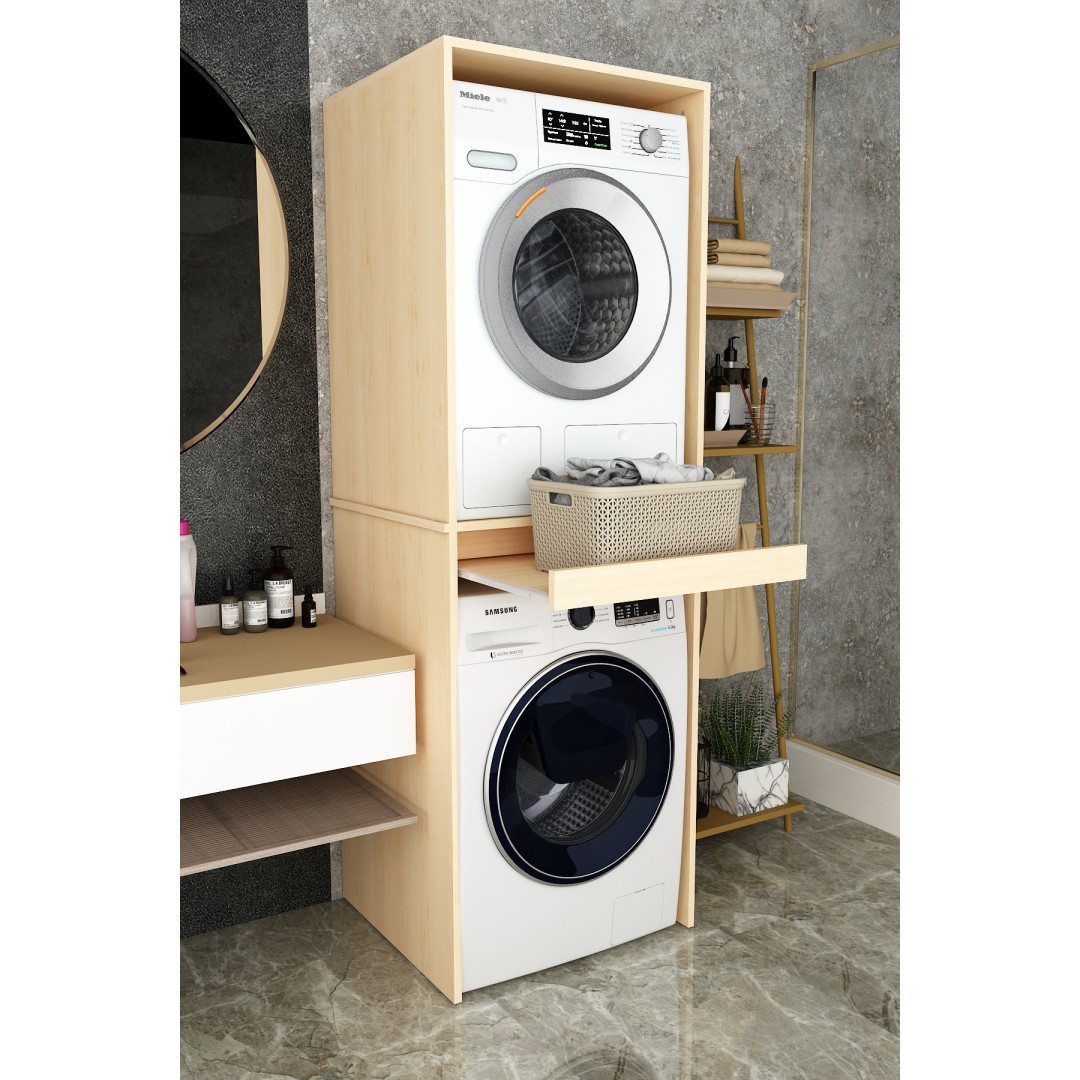 Asra Trend %100 MDF Çekmeceli Banyo Dolabı Çamaşır Makinesi+Kurutma Makinesi Dolabı BD-05 Asra Trend %100 MDF Çekmeceli Banyo Dolabı Çamaşır Makinesi+Kurutma Makinesi Dolabı BD-05
