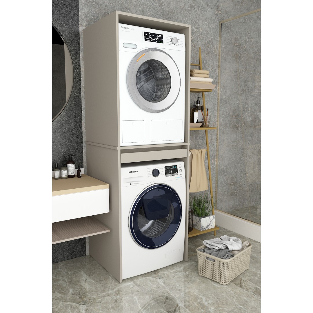 Asra Trend %100 MDF Çekmeceli Banyo Dolabı Çamaşır Makinesi+Kurutma Makinesi Dolabı BD-05 Asra Trend %100 MDF Çekmeceli Banyo Dolabı Çamaşır Makinesi+Kurutma Makinesi Dolabı BD-05